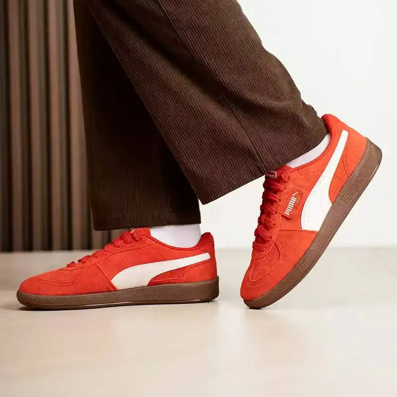 New PUMA Palermo Red Suede Sneakers for Men Women Classic Low Top Gum Sole Casual Street Walking Shoes 408532-02