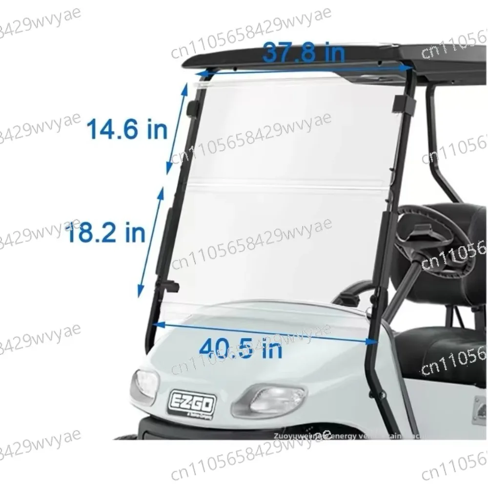 The Windshield of A 1994 2014 Golf Cart Includes A Stopper Composed of Screws and Laminated Golf Cart Parts