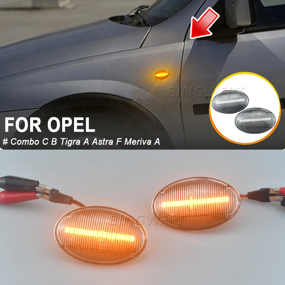 2Pcs Car Dynamic LED Side Marker Lihgt Turn Signal Lamp For Opel Corsa B C Astra F Combo B C Meriva A Car Accessories image 5
