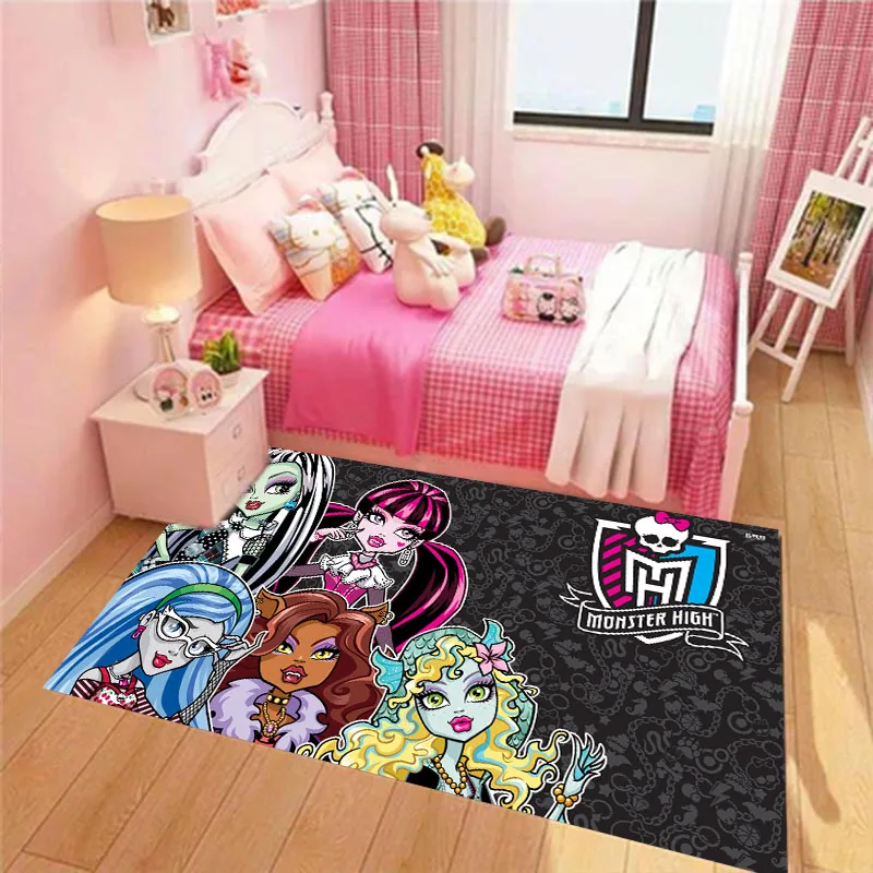 M-Monsters Cartoon Floor Mat Bathroom Kitchen Mat Kids Room Bedroom Decoration Balcony Anti-Slip Doormat Living Room Welcome Rug