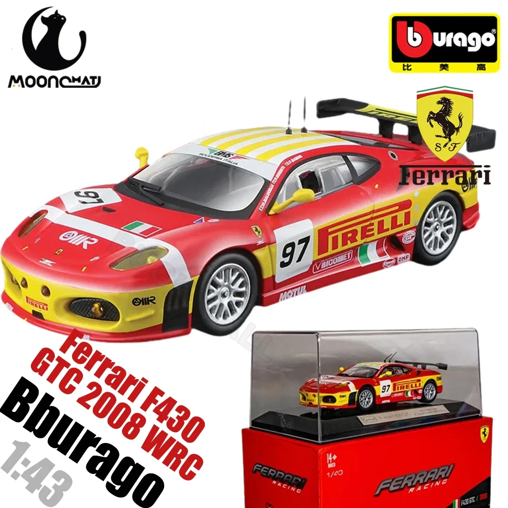 

Bburago 1/43 Ferrari F430 GTC 2008 WRC Ferrari Модель автомобиля Le Mans Rally Champion Литая под давлением модель из сплава Спортивный автомобиль Игрушечный гоночный подарок