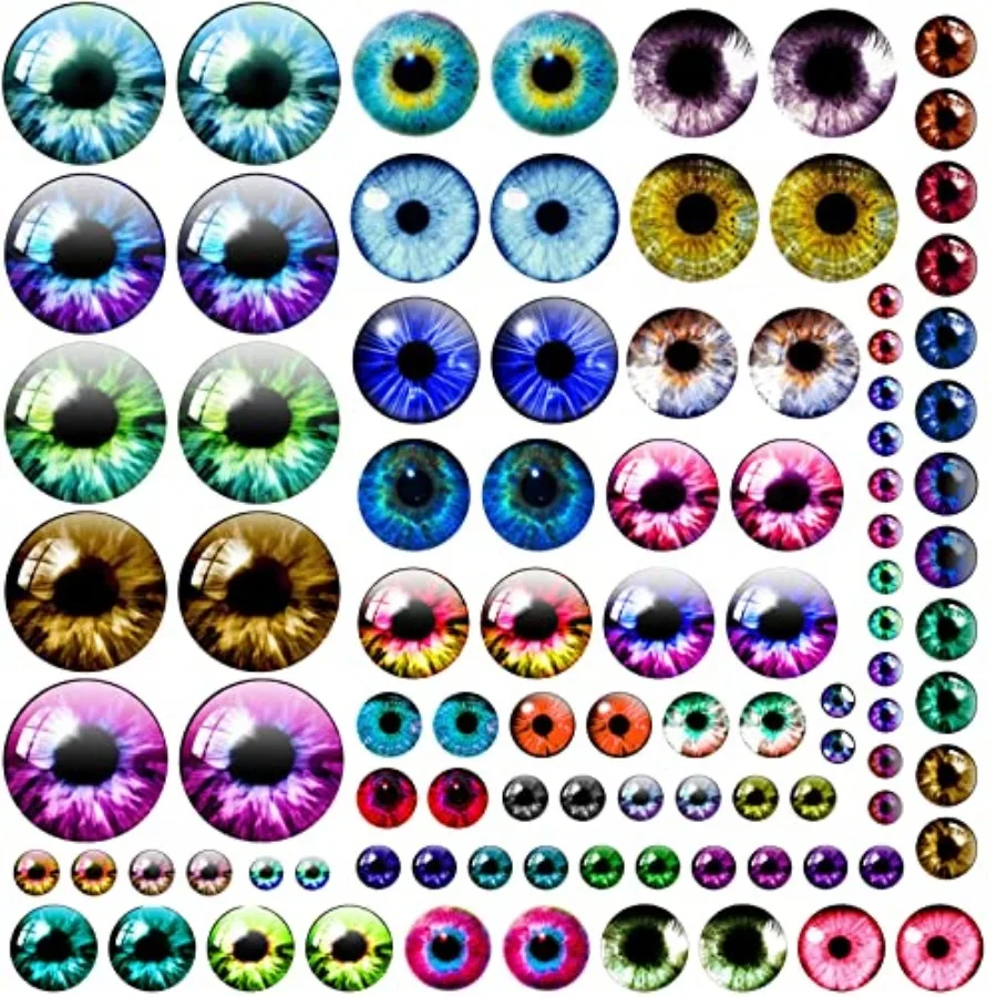 

00PCS 30/25/20/6/2/8/6mm Assorted Mixed Size Eyes Glass Cabochon for Clay Doll Making Sculptures Props Craft DIY Findings Jewel