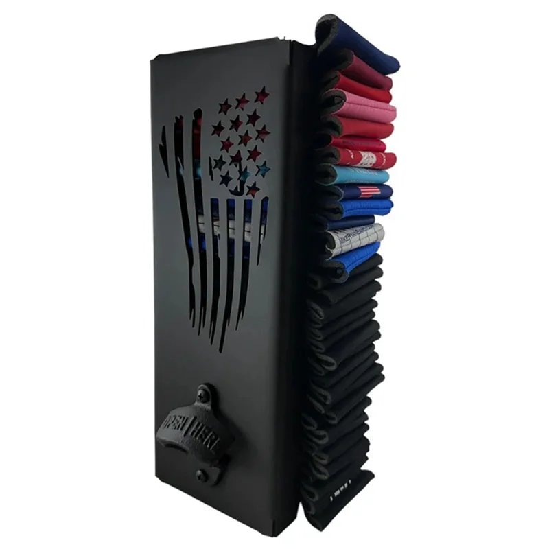 

ABYS-Can Cooler Holder With Bottle Opener, Wall Mounted Can Cooler Holder, 2 In 1Can Cooler Holder 30 X 9 X 9Cm Easy To Use