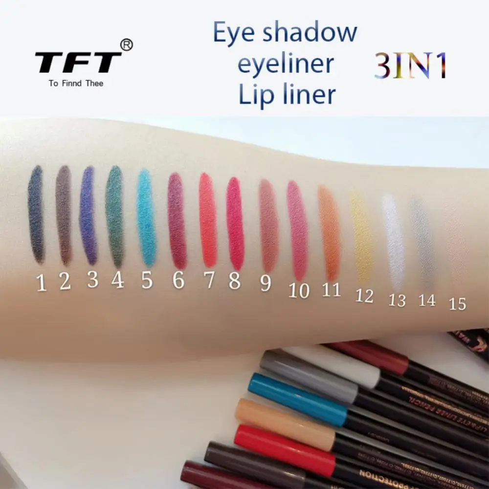 Smudge-proof Easy To Wear Makeup Eyeliner Pen Smudge-proof Liner Waterproof Matte Colored Eye Pencil 15 Color Eyeliner Gel Matte