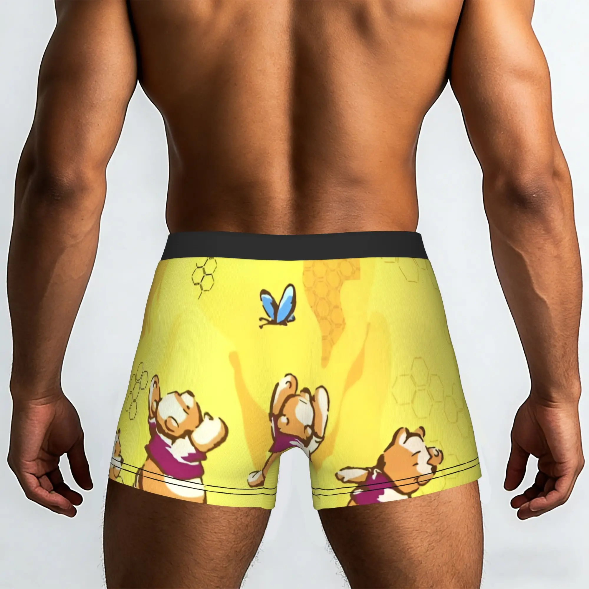 Custom W-Winnie Anime The Pooh Underwear Men Stretch  Boxer Briefs Shorts Panties Soft Underpants For Male