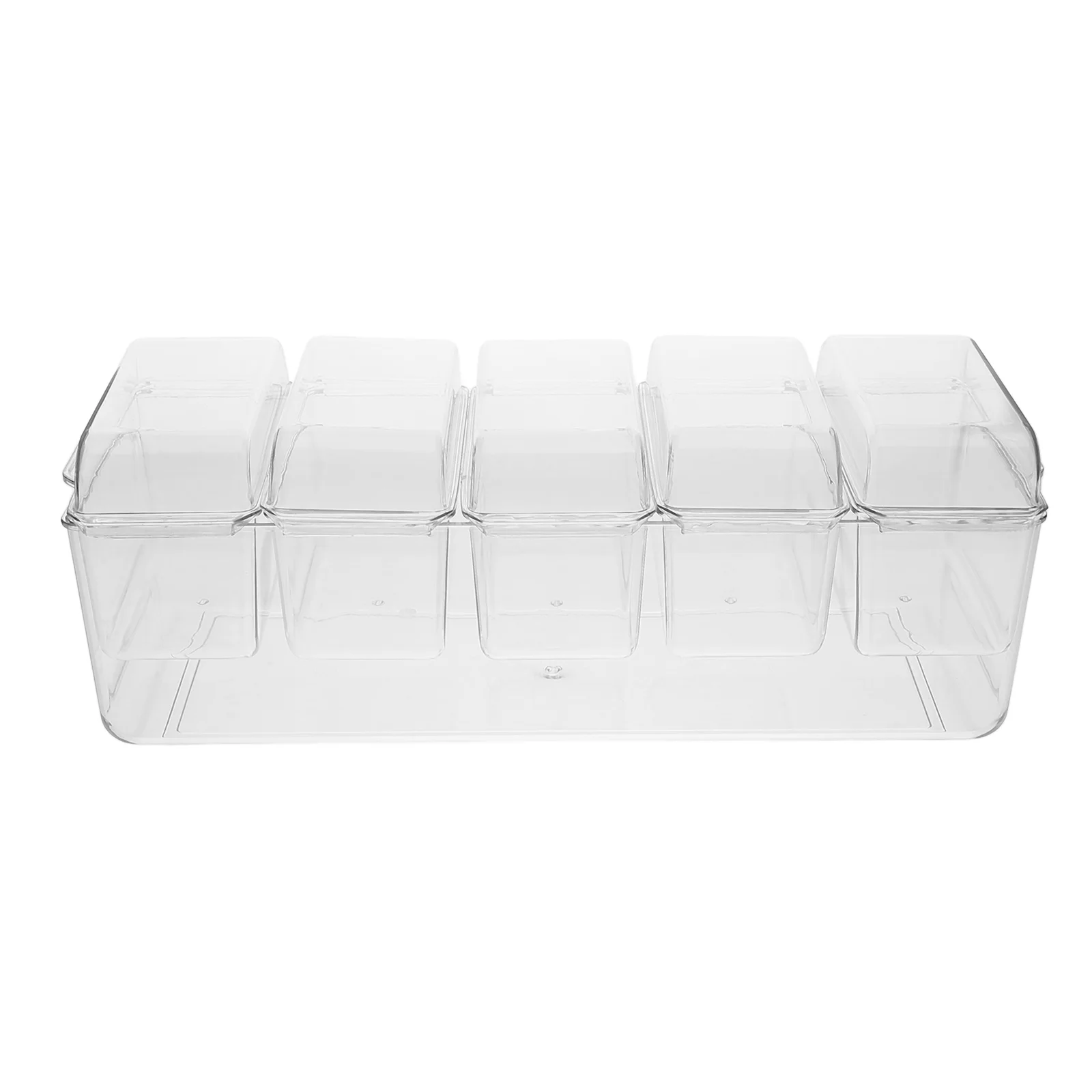

Fruit Salad Crisper Tray Food Storage Transparent Plastic Chilled Condiment Server Lid Home Outdoor Insulated Container