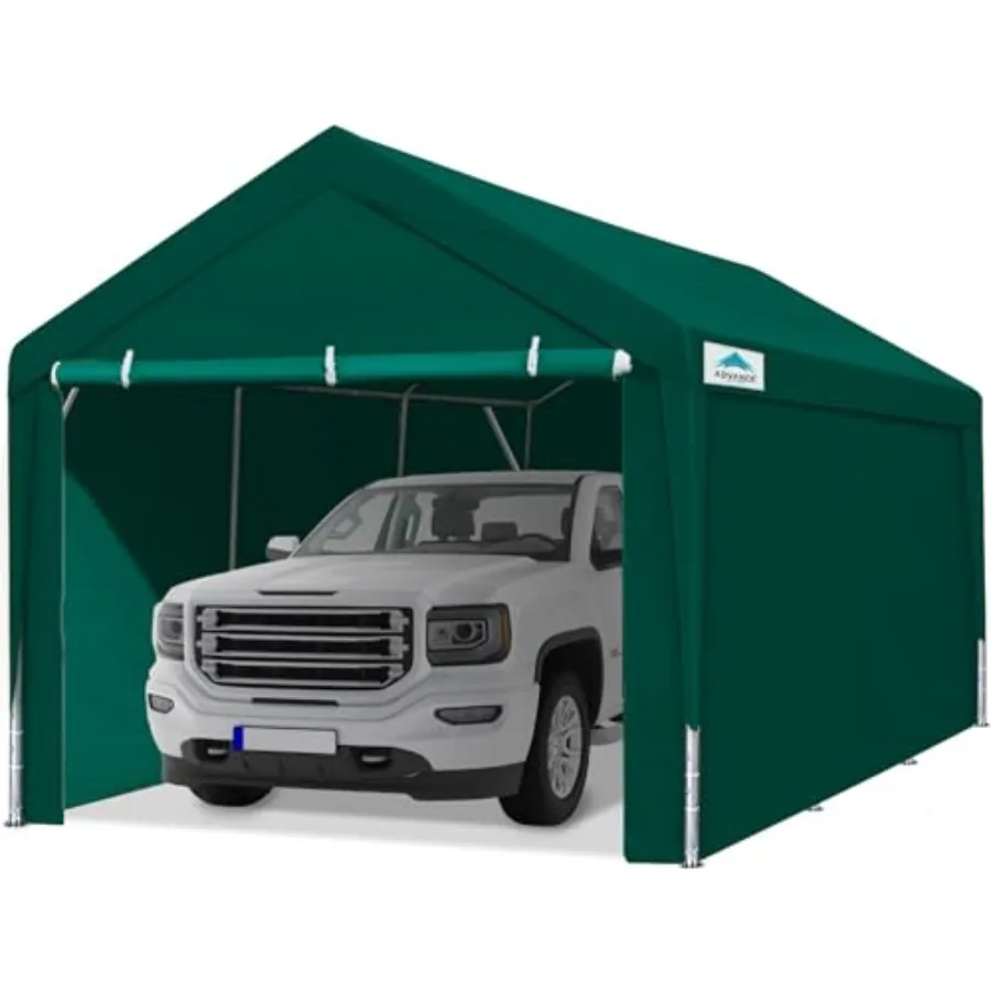 

10x20 ft Heavy Duty Carport Garage Shelter Adjustable Height 6.5-11ft Waterproof Canopy with Removable Sidewalls for Cars RV Bo