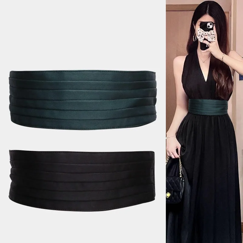 Wide Elastic Waist Belt for Women Fashion Fabric Dress Belts Black Red Corset Cincher Waistband for Ladies Cinto Feminino