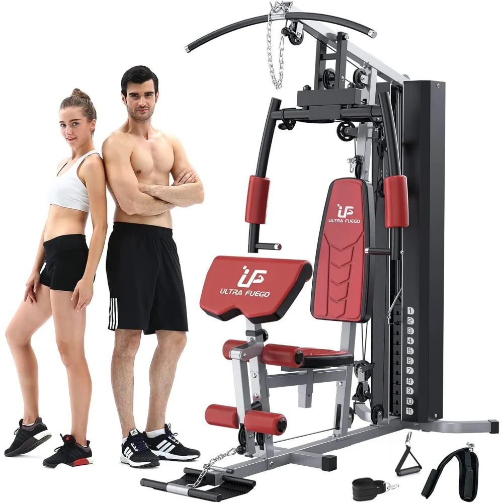 Home Gym Equipment Workout Station with Pulley System, Arm, and Leg Developer for Full Body Training