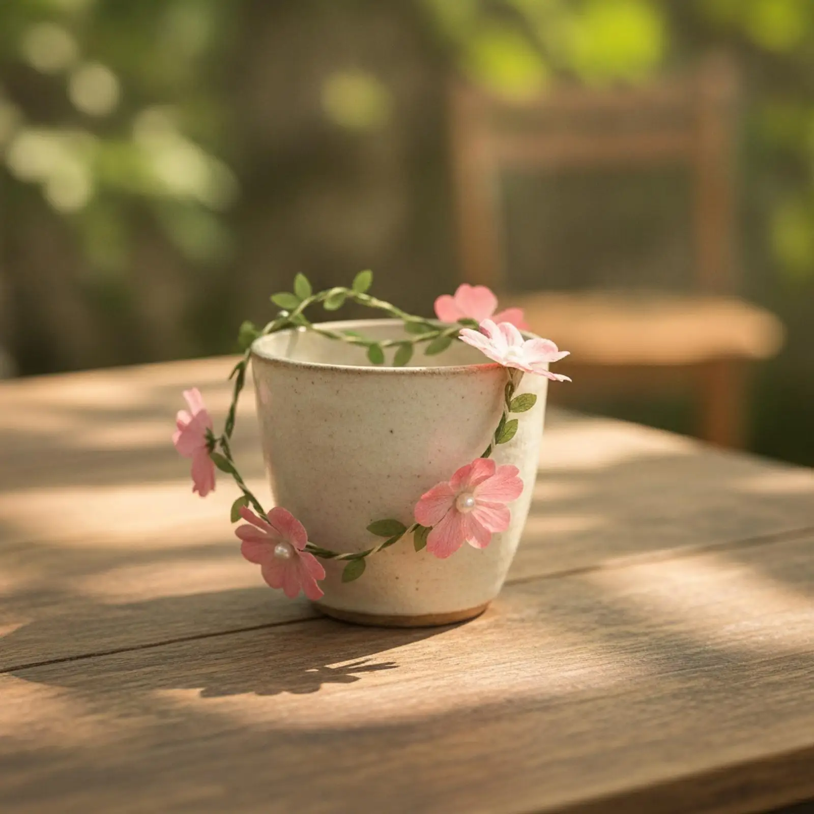 Polyester Fairy Wrist Garland Floral Vine Bracelet for Women Festival Party Costume Accessory with Leafy Trail and Loop Ends for