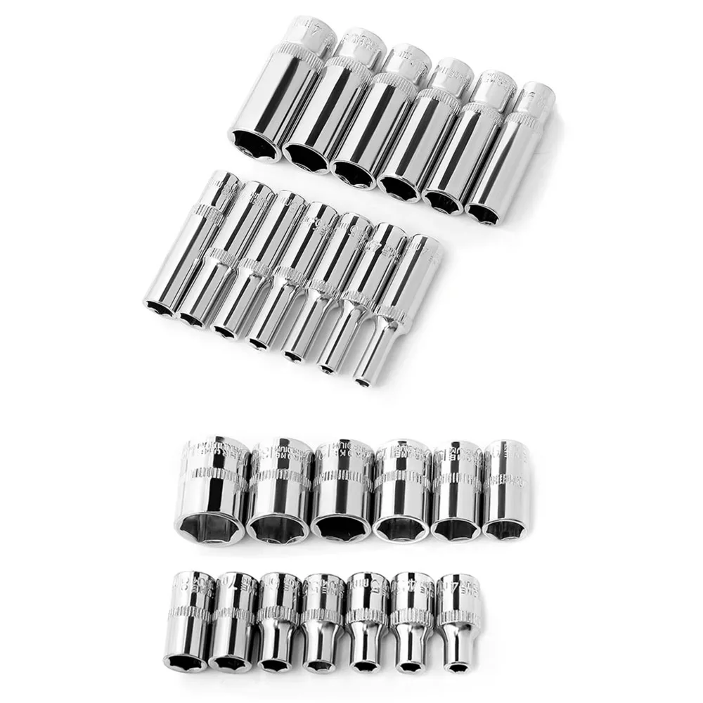 1/4 Inch Drive Hex Socket Head Hex Nut Driver Wrench Socket Adapter Ratchet Wrench Head 25mm/50mm Length Repair Hand Tools