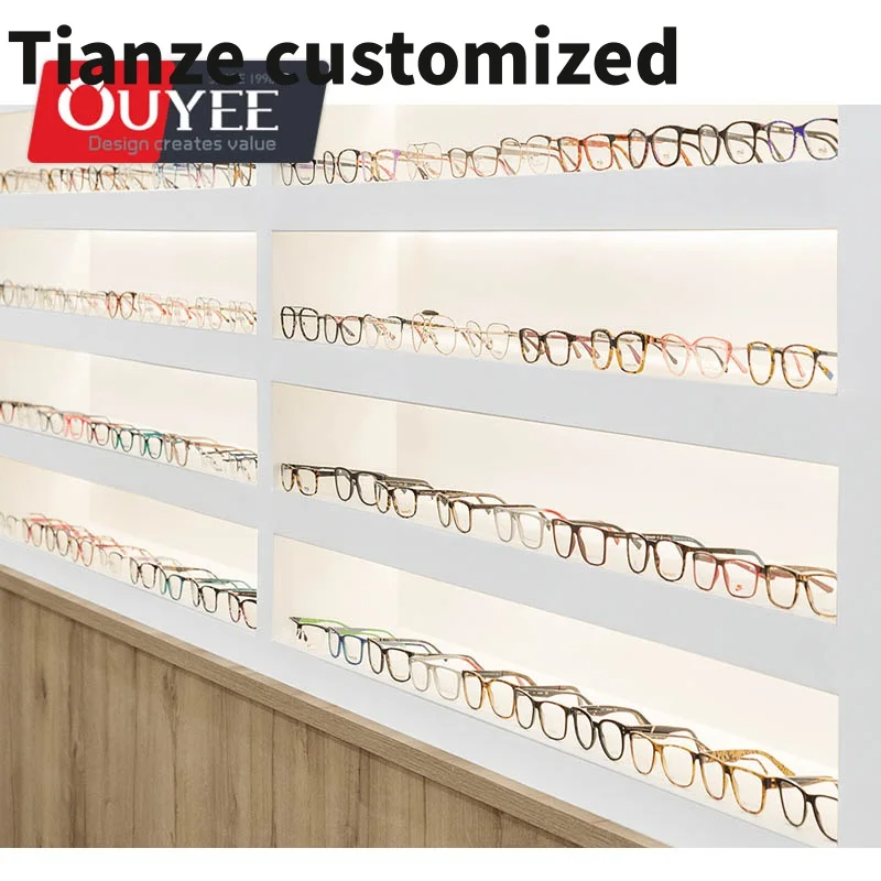 Customized-Fashion Optical Shop Sunglasses Display Shelf Rack Wall Hanging Showcase Eyewear Shop