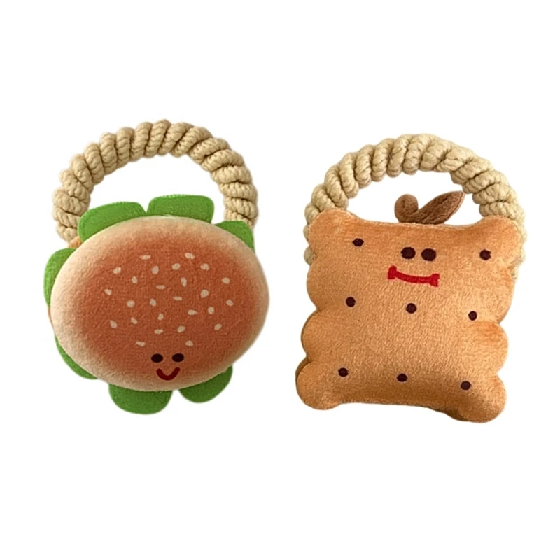 Pack of 2 Hair Rope Hamburger Cookie Hair Ties For Girls and Women Headpiece