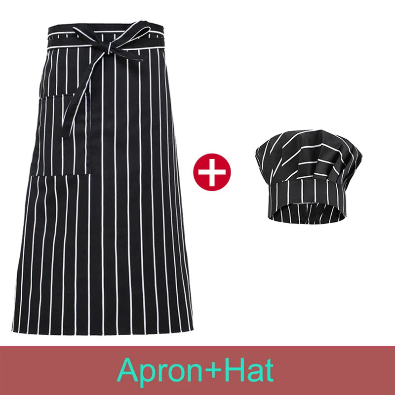 Kitchen Apron Restaurant Aprons for Women Hotel Chef Pinafore for Man Bakery Cook Cooking Hat Cafe Waiter Bar Bartender Work Cap