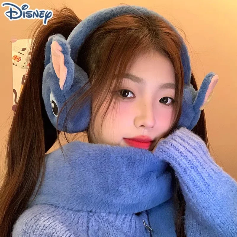 New Hot Genuine Disney Stitch Alex Didi Ear Muffs Gloves Plush Windproof Warm Cute 2024 New Ear Bags Children'S Ear Cover Gift