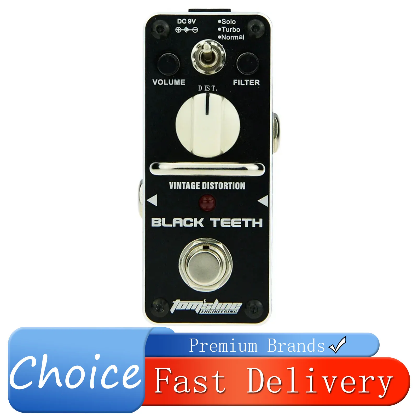 

Эффект-педаль AROMA Black Teeth для электрогитары, винтажный дисторшн, миниатюрная аналоговая, с технологией True Bypass, аксессуары для гитары