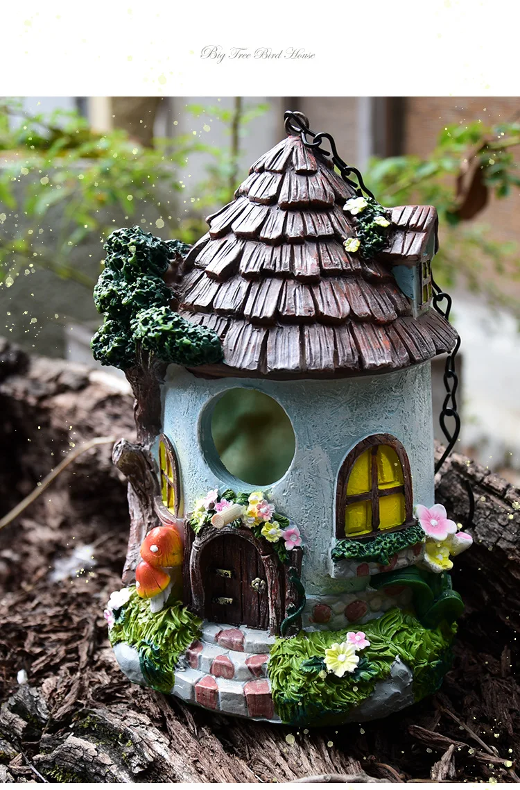 Outdoor courtyard garden, big tree bird house decorations, homestays, kindergartens, landscaping ornaments, creative home resin