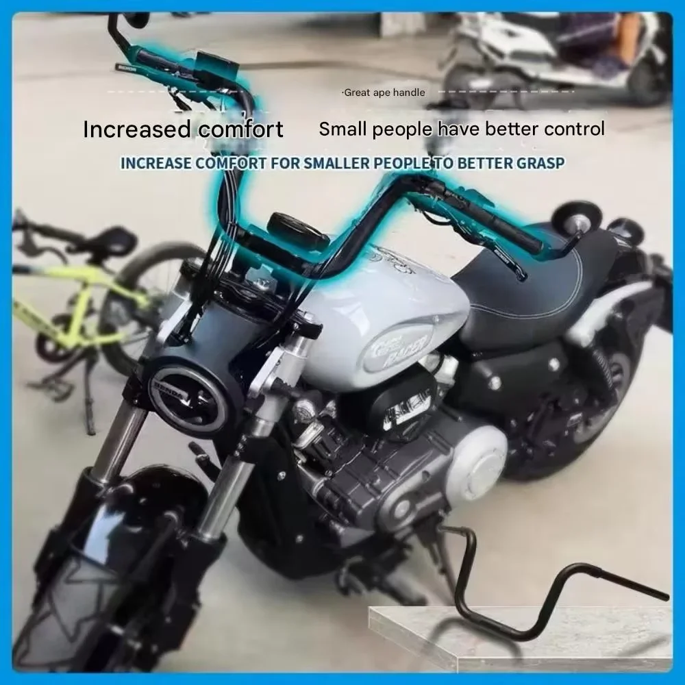 For Benda BD300 Chinchilla 300 Dedicated High Rise Custom Club Style Drag Handlebar with Extended Cable for Motorcycle