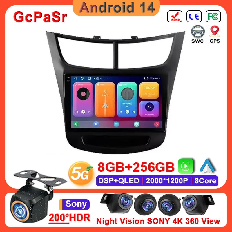 

Android 14 For Chevrolet Sail aveo 2015 2016 2017 2018 2019 2020 2022 carplay DSP 2 din 4G NET Car Radio Multimedia Video Player