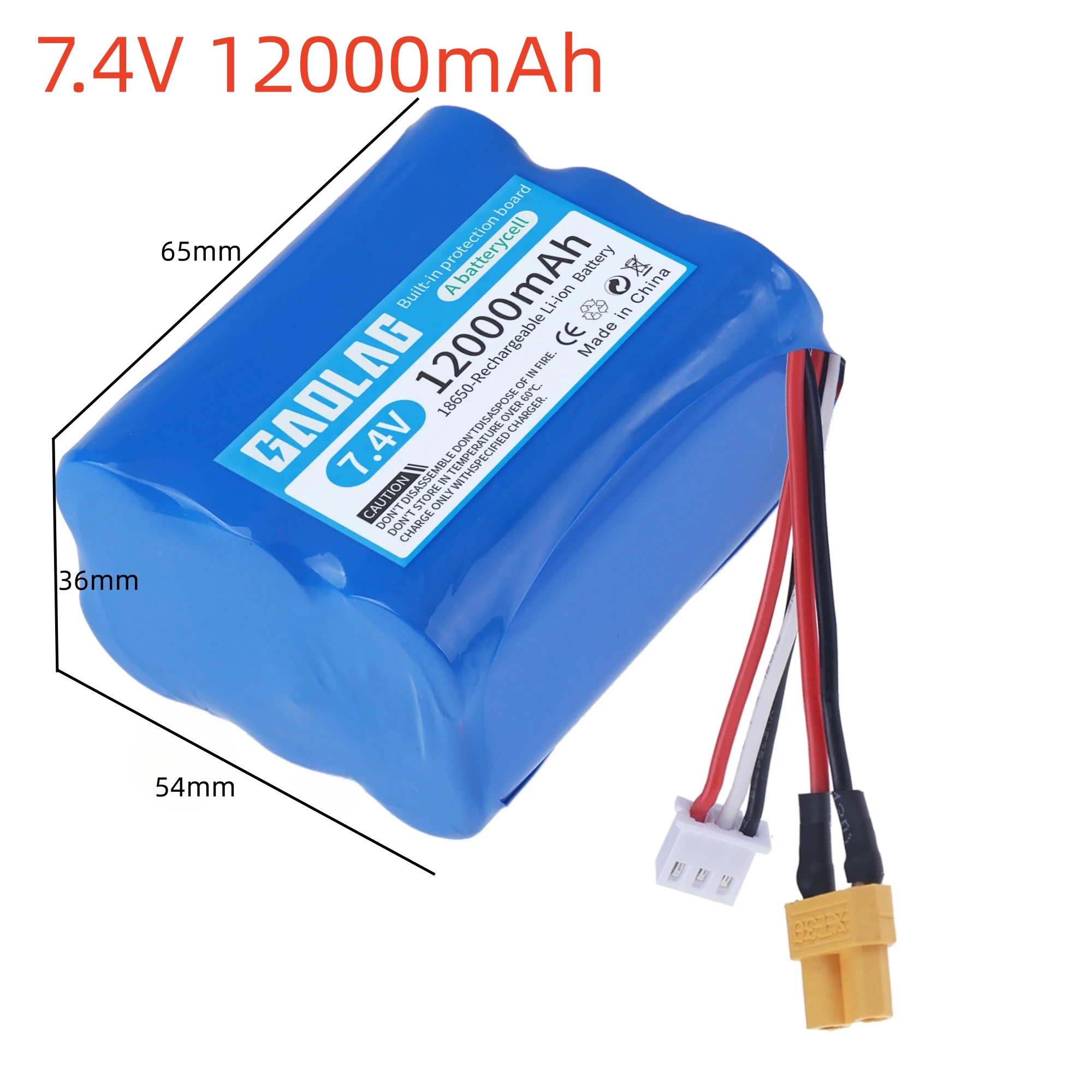7.4V 4000mAh/16000mah 18650 2S Li-ion Battery XT30 plug/USB for HUINA 580 550 582 583 1580 1583 1580-005 RC toys cars accessory