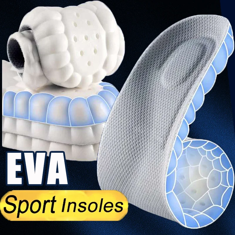 EVA Sports Insoles for Shoes Men Height Increase High Elasticity Shoe Pads Shock Absorption Deodorant Cushion Running Insoles