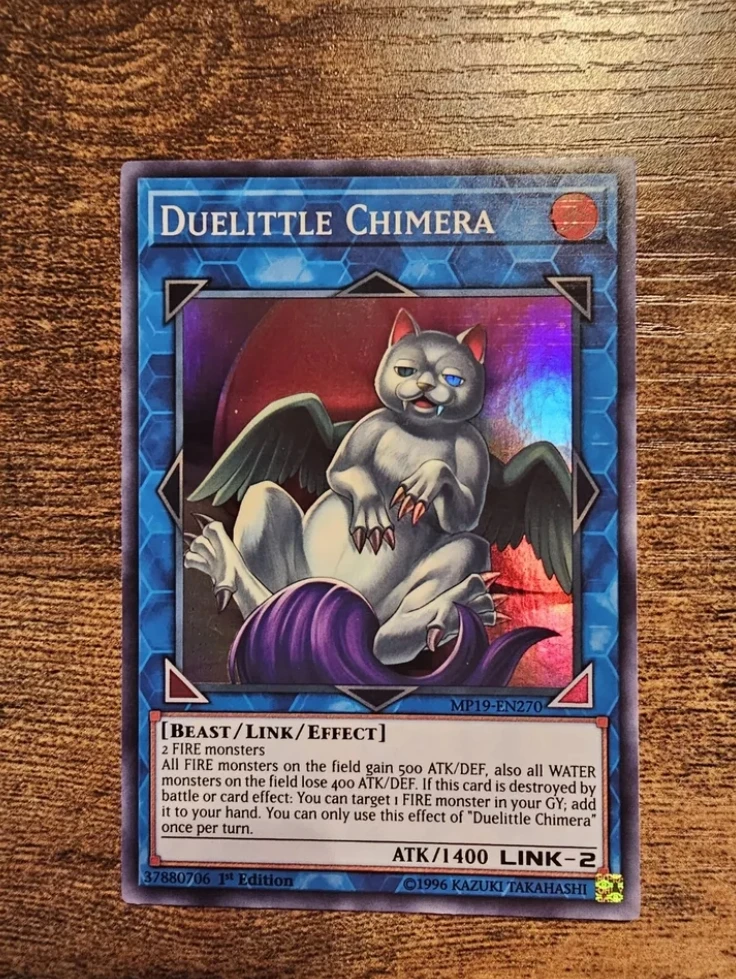 

Yugioh KONAMI Duel Monsters TCG MP19-EN270 Duelittle Chimera Super Rare English 1st Edition Collection Mint Card