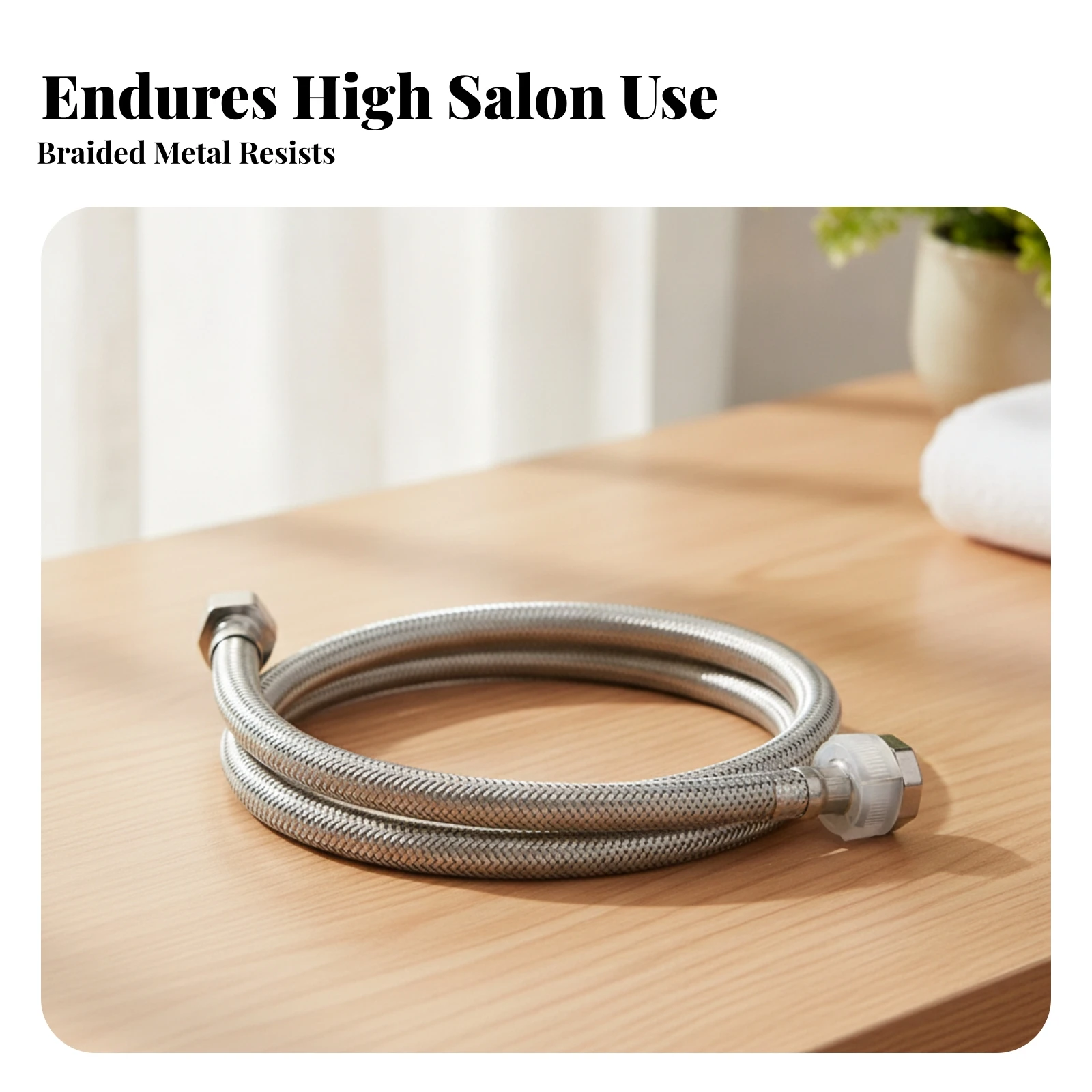 Water Supply Hose Safe Materials Braided Hose with Threaded Fittings Faucet Water Supply Line Potable Faucet Connector With