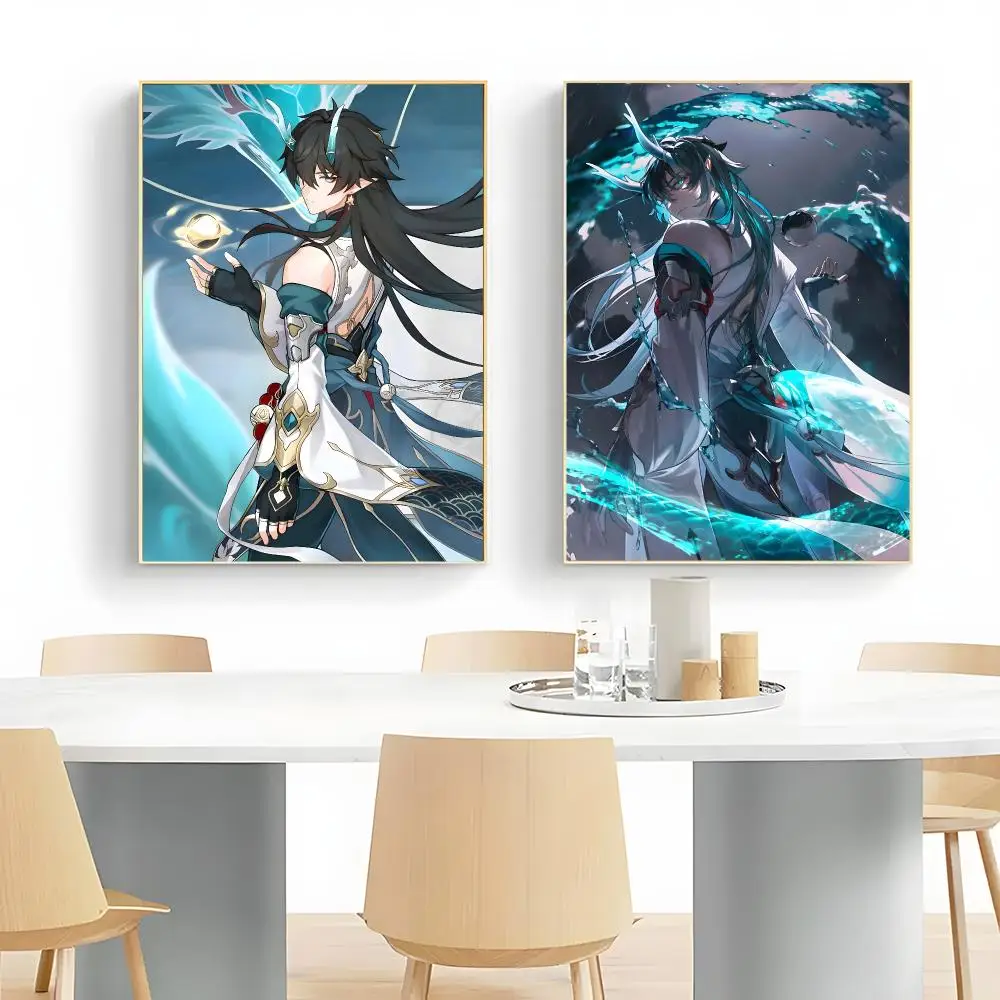 fantasy game G-Genshin Impact Dan Heng Imbibitor Lunae Poster Wall Art Print Decorative Mural Home Decor Gift Unframed