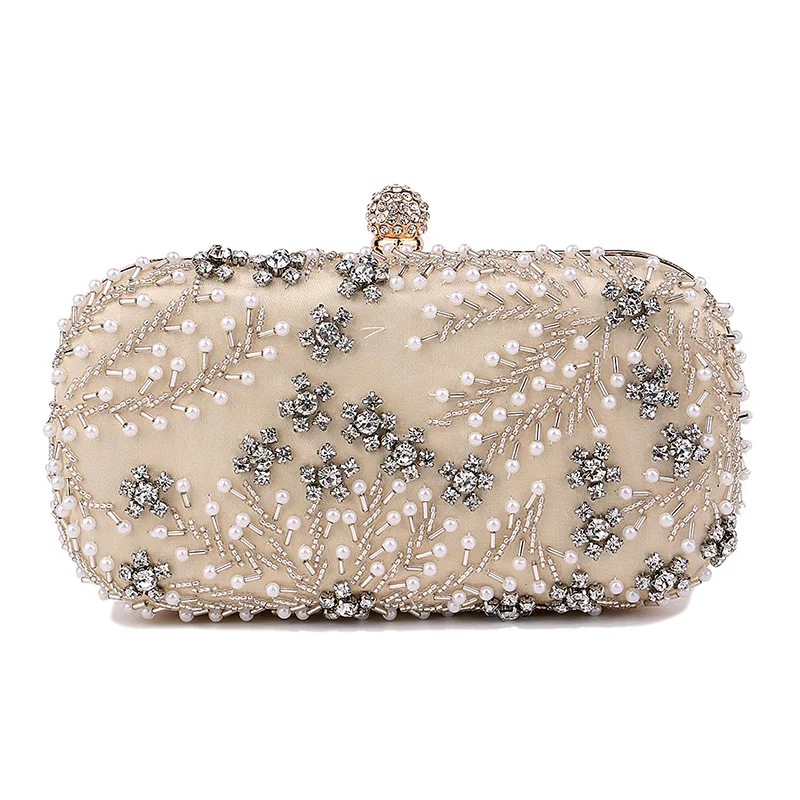 

Embroidery Dinner Ladies Dress Banquet Bag Evening Clutch Multifunctional Cosmetic Organizer Pouch Pochette Soirée Femme Mariage