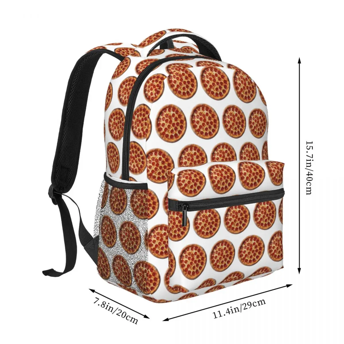 Yummy Pepperoni Pizza Backpack Student BookBag Children School Bag Computer Shoulder Bags for Boys Girls
