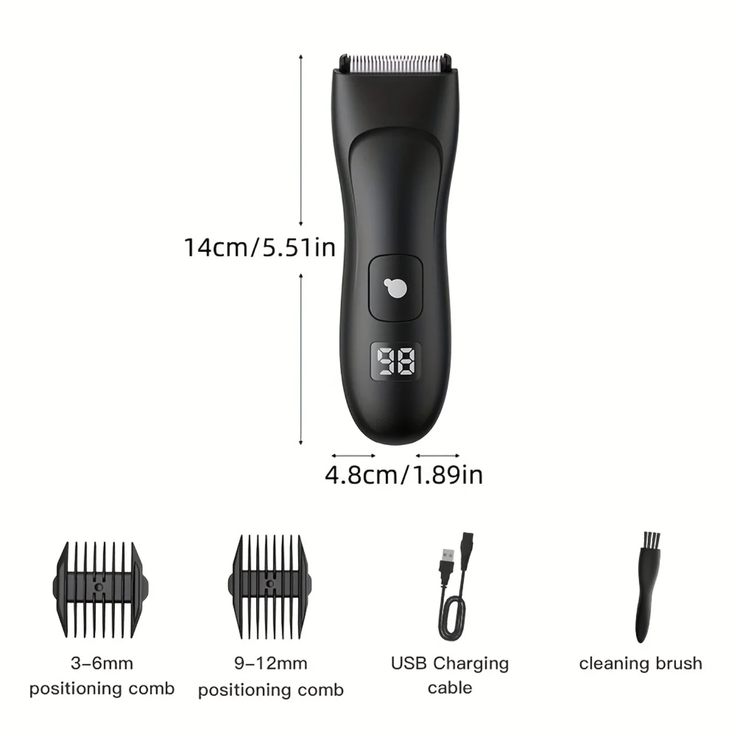 HSB-SMT030 Cut-preventing Blade Whole-body Waterproof USB Portable Charging Shaving Shears For Men Women