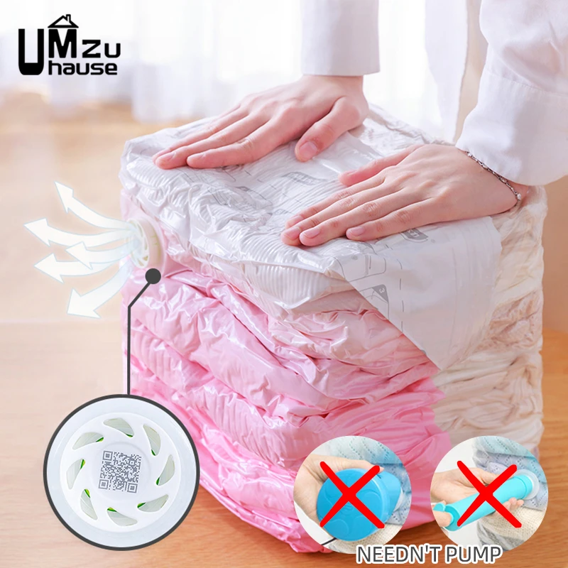 Big Vacuum Bag Comforter Quilt Clothes Duvet Coat Pillow Blanket Bedding Compression Pack Seal Storage Wardrobe Travel Organizer