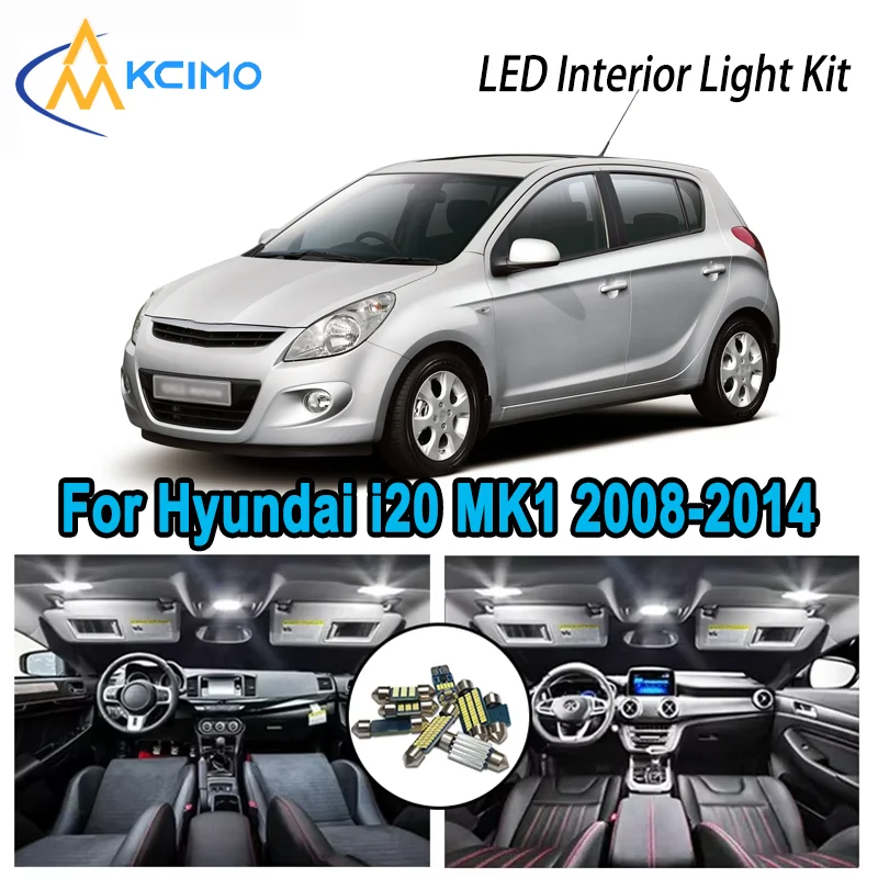 

High-Quality LED Interior Kit for Hyundai i20 MK1 2008-2014 2009 2010 2011 Premium Error-Free Dome Map Trunk Automotive Lamps