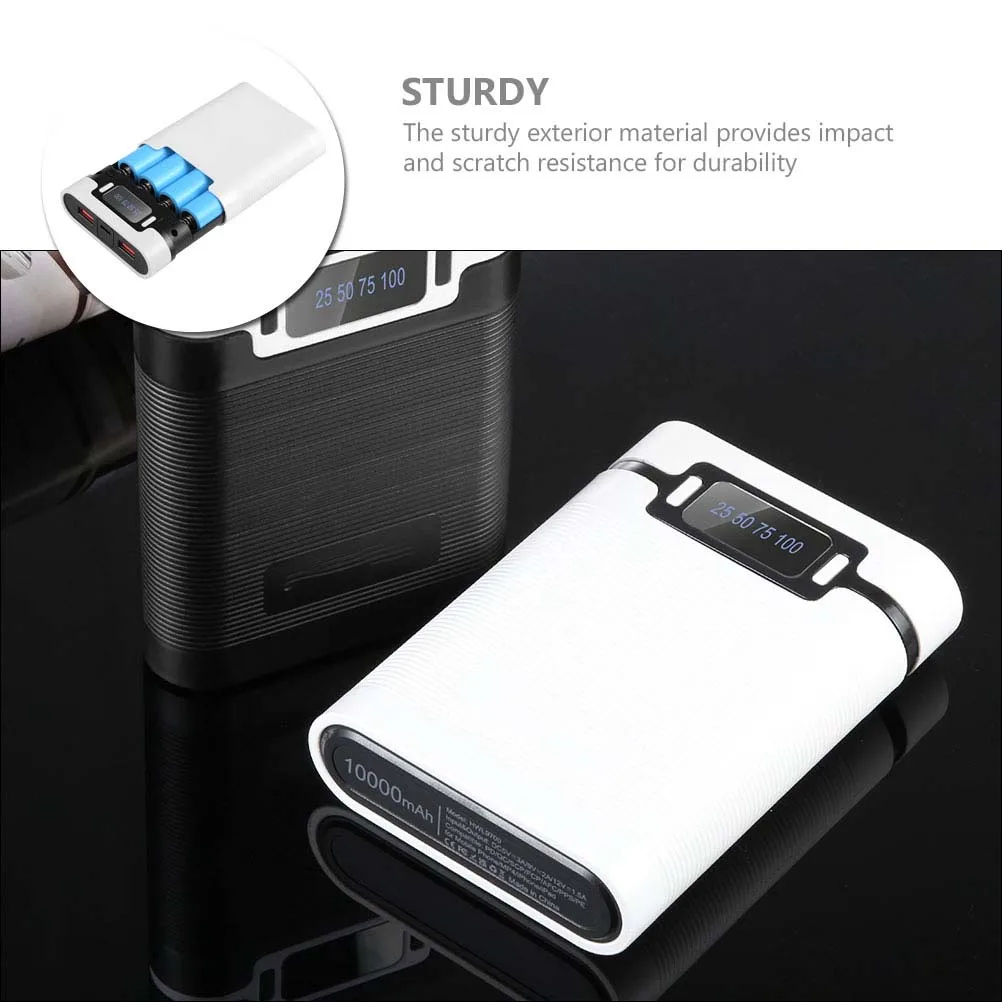

Dual Usb Box 4 Slots 18650 Outer Case Diy Power Bank Portable For Rechargeable Phone Accessories Mobile