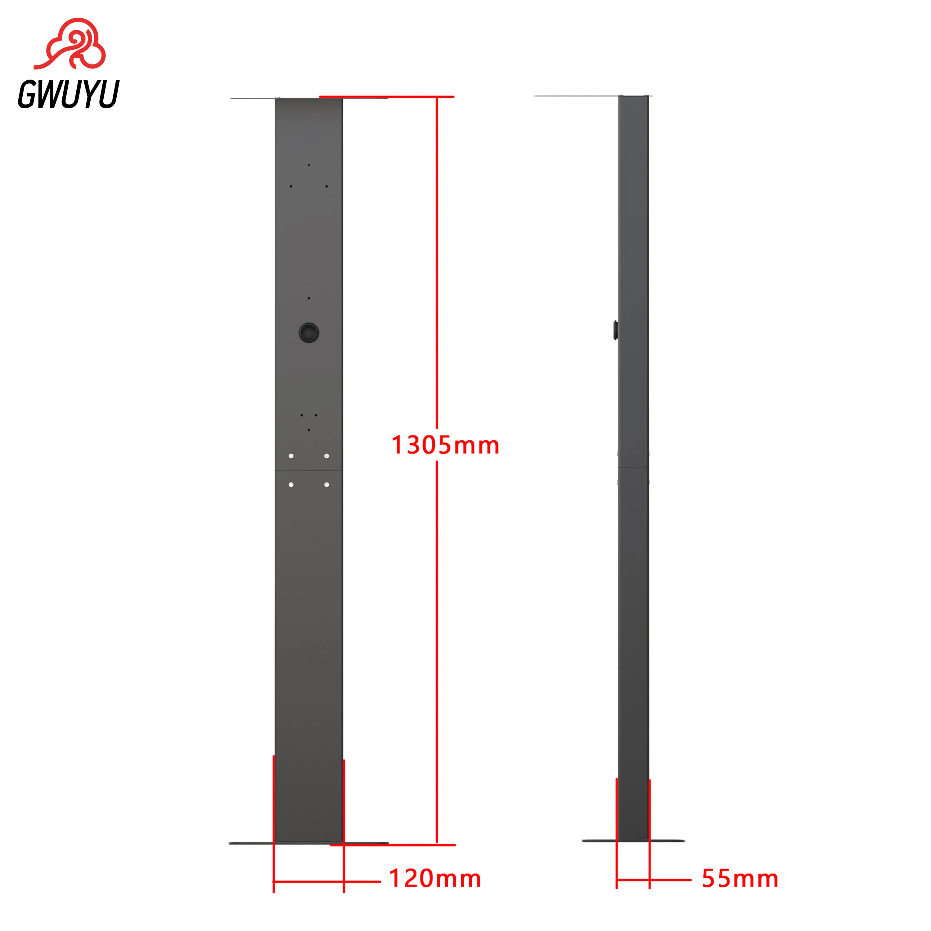 GWUYU Aluminiumlegierung EV-Ladeständer 1M 1,3M Weiß Schwarz Freistehender EV-Ladepfahl Rostfreie Wallbox-Halterung für Ladestationen für Elektrofahrzeuge – Detail 6