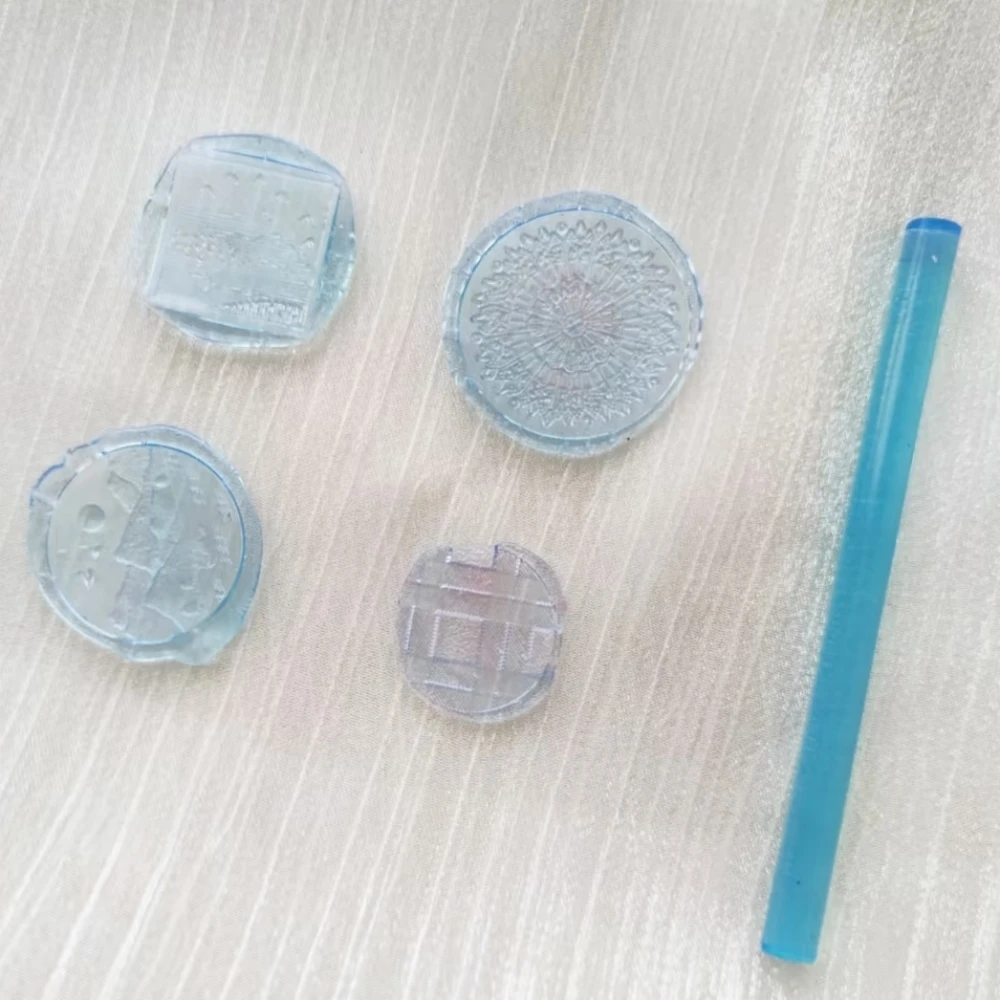 10Pcs Transparent blue Hot melt adhesive rod Candy colors Soft adhesive strip for glue gun 7*200mm No cracking DIY Wax seal