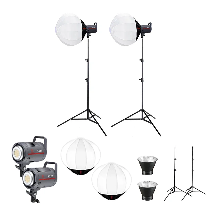 

LX-60W LED Continuous Video Light Double lamp set 5500K Video Photographic Light Bowens Mount for YouTube Live