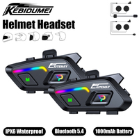 KEBIDUMEI P20 Helmet Headset 300m Motorcycle Intercom Bluetooth Speaker Hands-free Music Interphone Waterproof Moto Accessories