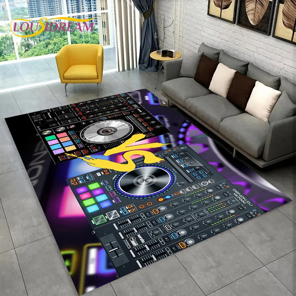 3D DJ Music Screen Keyboard Area Rug,Carpet Rug for Living Room Bedroom Sofa Doormat Hallway Decor,Sport Yoga Non-slip Floor Mat