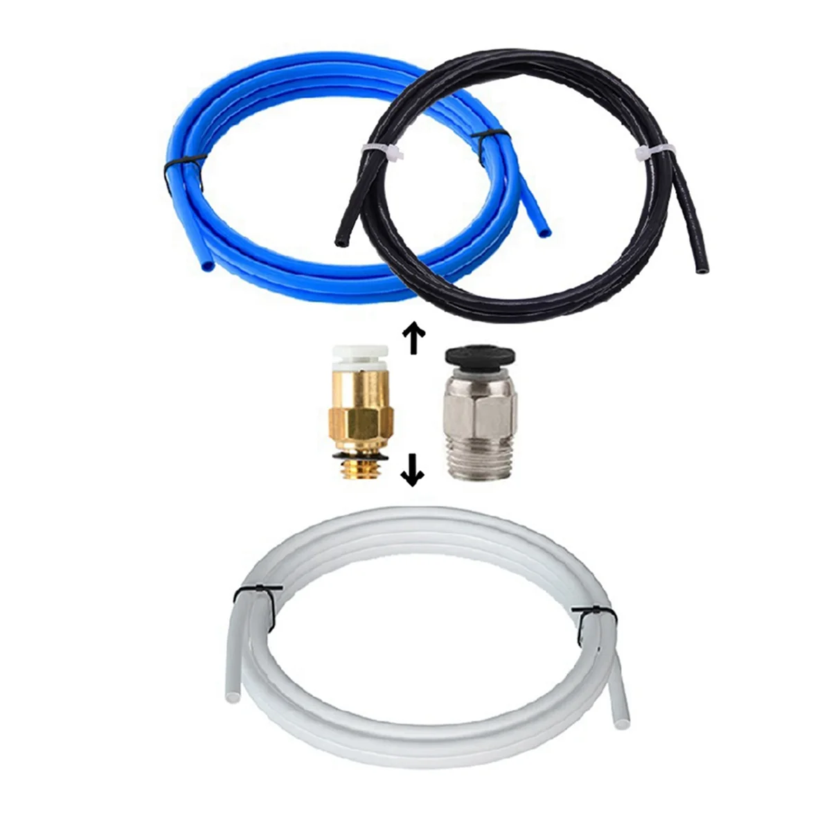 Комплект обновления 3D-принтера ABXHH с пневматическими разъемами KJH04-M6 и PC4-01, трубка из ПТФЭ 1 м для экструдера Боудена 1,75 мм, белый