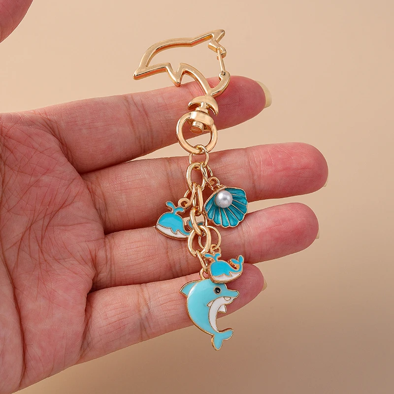 Aihua Schöne Y2K Sommer Strand Ozean Goldfisch Tintenfisch Wal Delphin Schlüsselbund Für Frauen Schlüssel Ringe Handtasche Anhänger Souvenir Geschenke – Detail 5