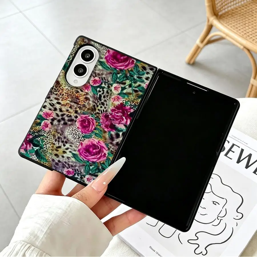 Case for Samsung Galaxy Z Fold8 Wide ZFold Wide ZFold8 Z Fold 8 Luxury Phone Cover Mixed Floral Leopard Art