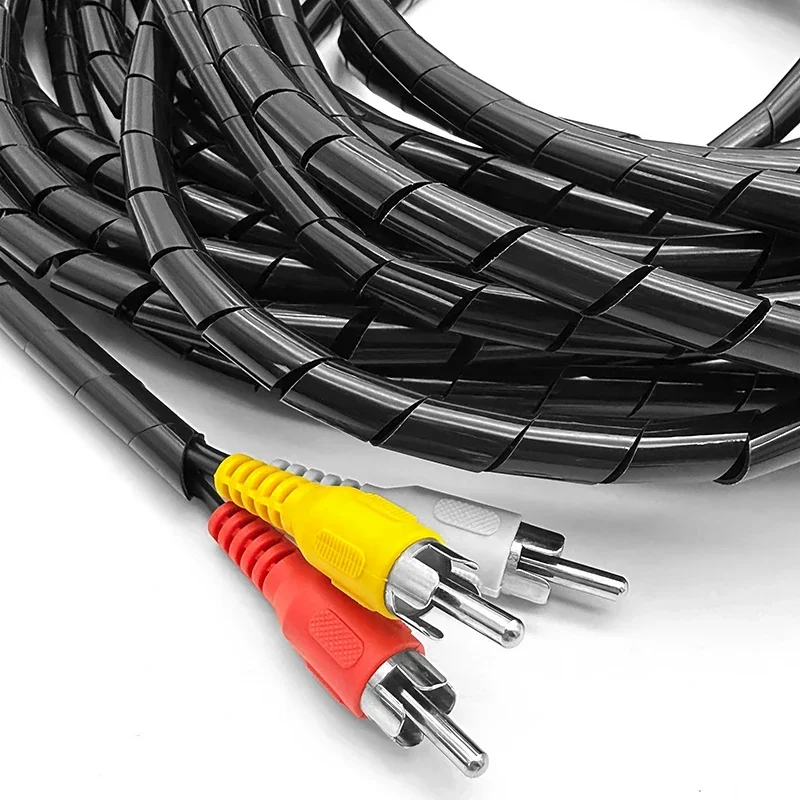 PE Winding Pipe Spiral Wrapping Wire Wrap Organzier Cable Sleeve Sheath Tube Protection Computer Line Bundle Mangement 4mm-30mm