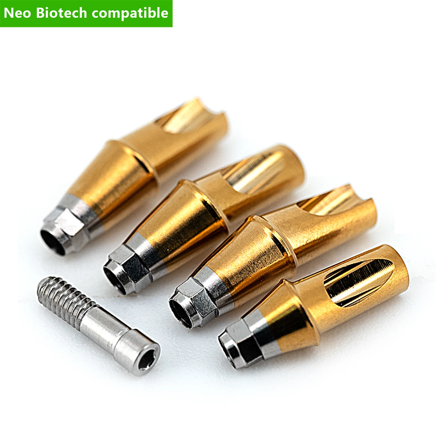 Grade 5 Titanium Angled Straight Hex Abutment With Screws for Neo Biotech Dental Restoration Precise Fit OEM in Stock Fast Ship