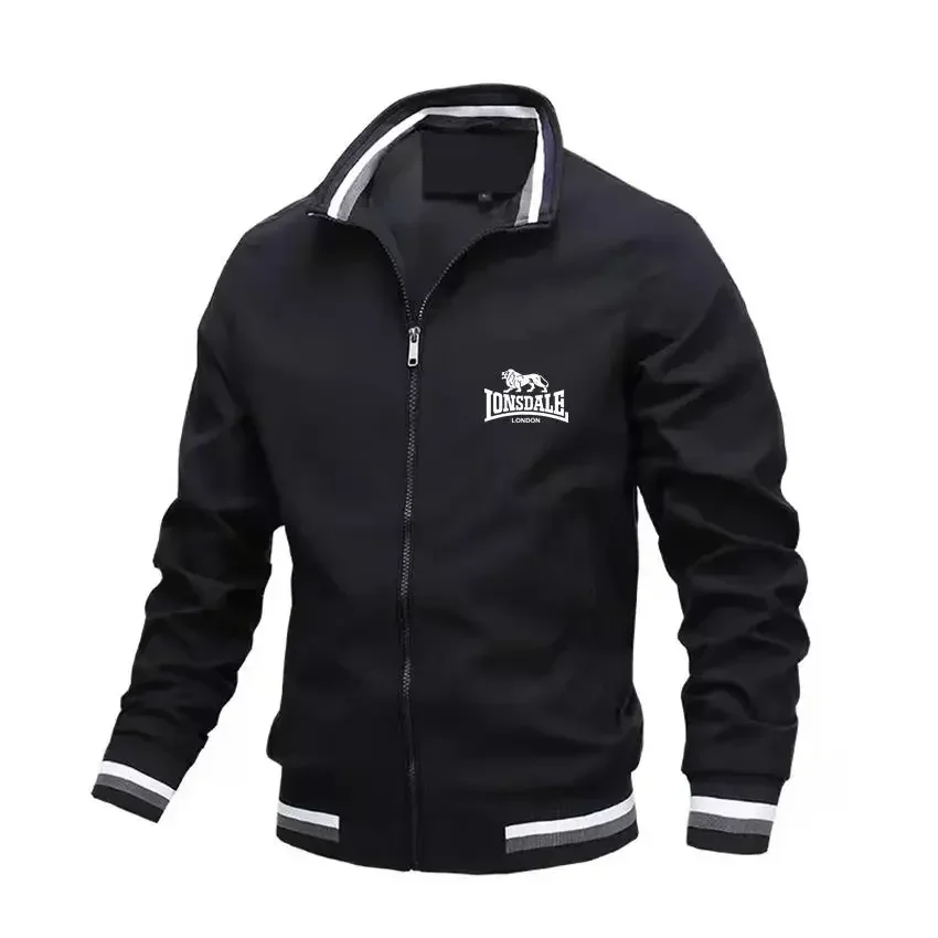 2024 LONSDALE Logo Aviator Stand Collar Jacket Men\'s Casual Slim Baseball Jacket Latest SpringAutumn Fashion High Quality Jacket