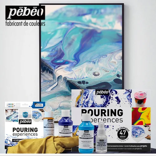 Imagen 1 del producto PEBEO experiencia de vertido pintura acrílica líquida 118ml pintura fluida líquida Material de fundición de aceite de silicona de celda media