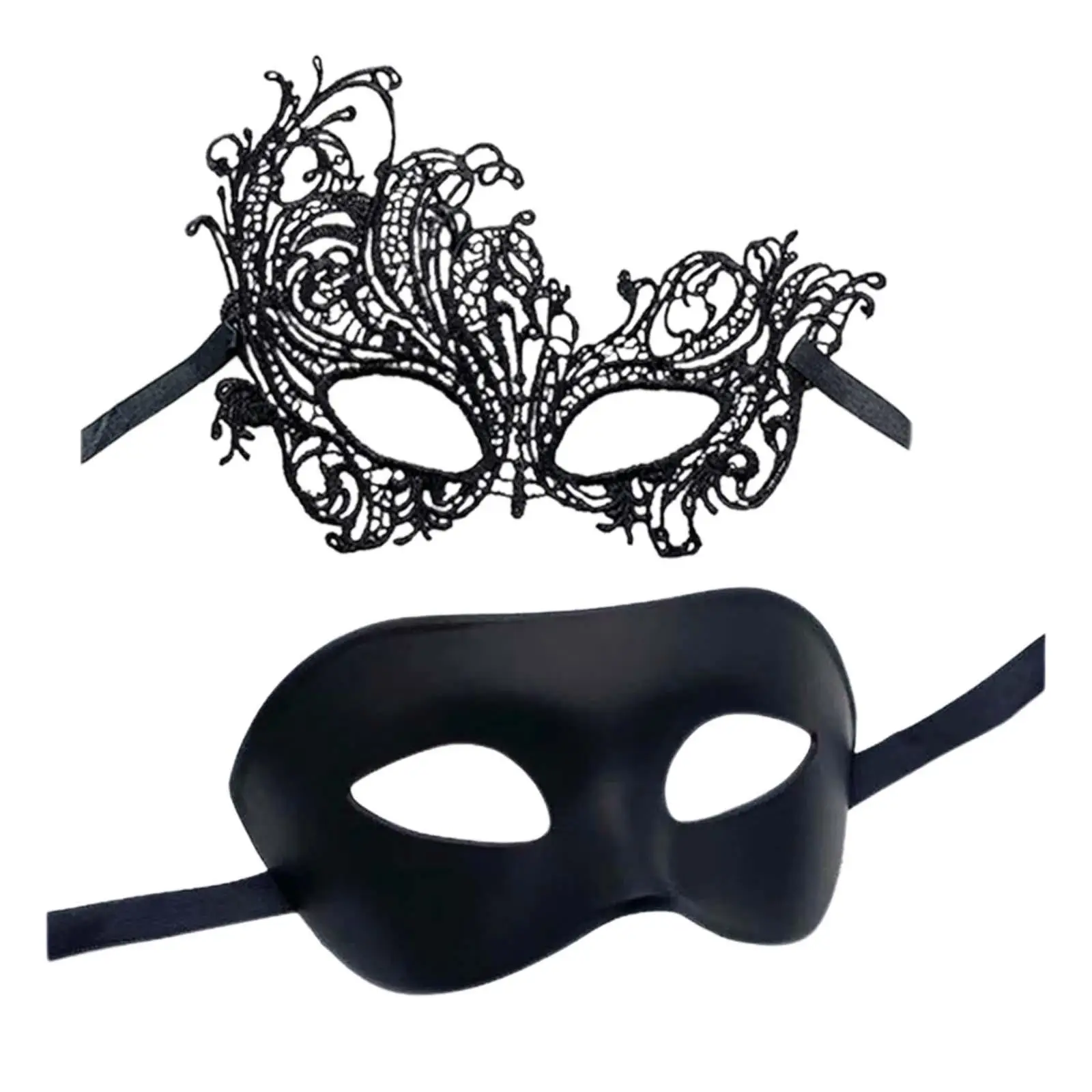 Carnival Mask Halloween Party Eye Mask for Adult Unisex PP Plastic Lightweight Breathable Adjustable Tie String Half Face