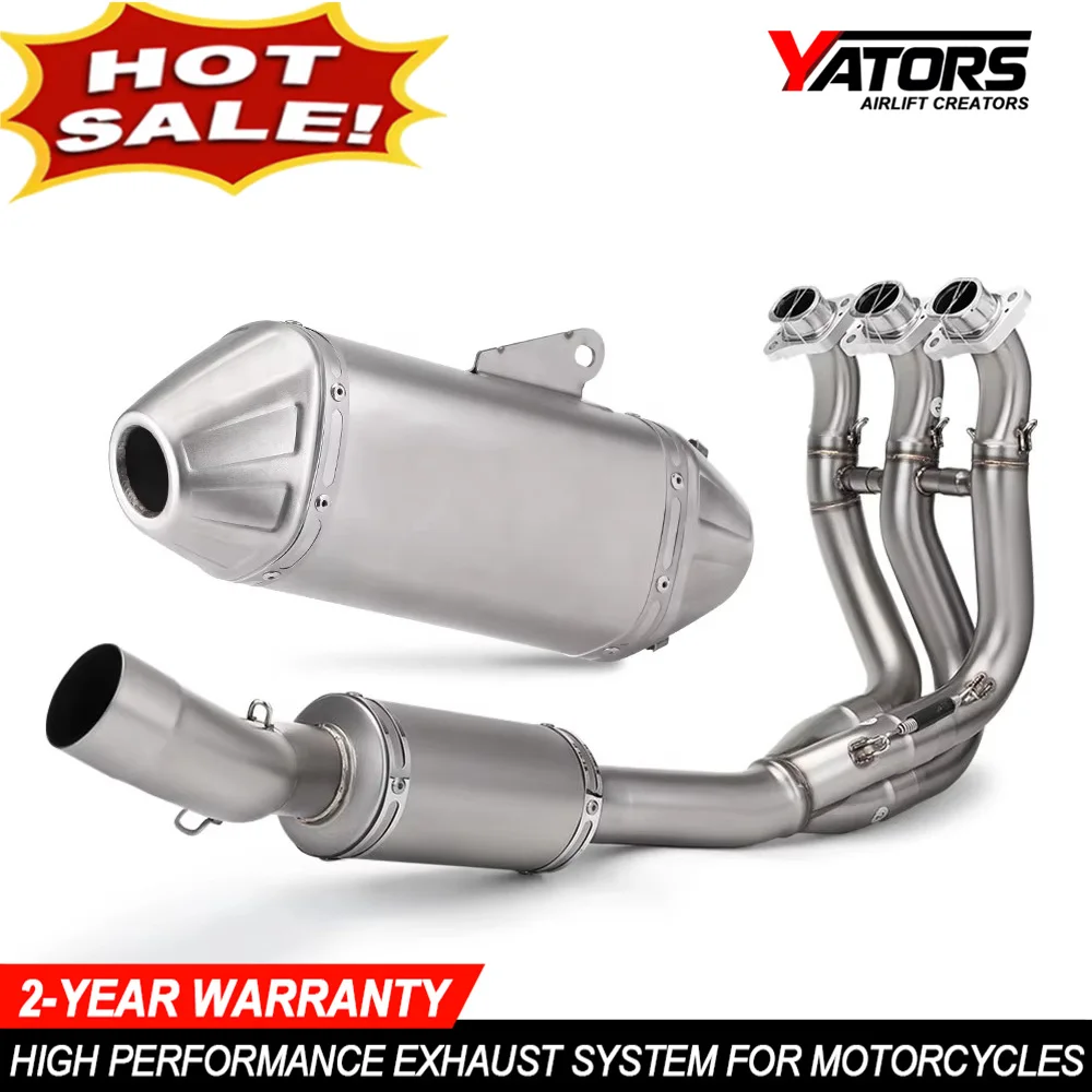 Motorcycle Exhaust System For Trident 660 Daytona 660 2021-2024 Exhaust Front Header Link Tube 51MM Connect Muffler Pipe