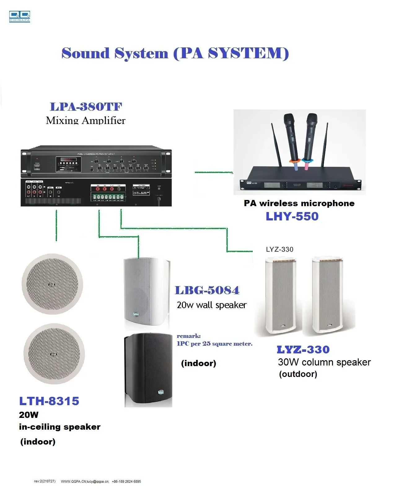 2025 LPA-680TF QQCHINAPA الشركة المصنعة للصوت المهنية 680 واط FM مضخم الأسنان الزرقاء