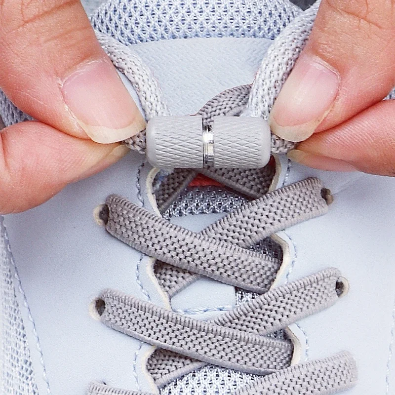 1/2 Paar flache elastische Schnürsenkel Metallkapsel Schnalle Schnürsenkel ohne Krawatten Sneaker Kinder Erwachsene schnelle Schnürsenkel Schuhe Zubehör